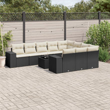 11-Delige Loungeset Met Kussens Poly Rattan Zwart
