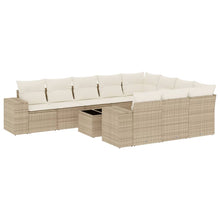 11-Delige Tuinset Met Kussens Poly Rattan Beige