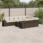 Loungeset 11-delig poly rattan bruin