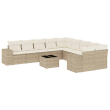 11-Delige Tuinset Met Kussens Poly Rattan Beige