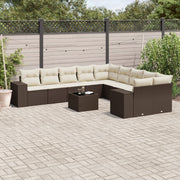 Loungeset 11-delig poly rattan bruin