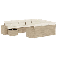 11-Delige Tuinset Met Kussens Poly Rattan Beige