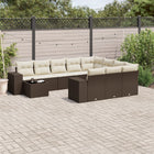 Loungeset 11-delig poly rattan bruin