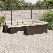 Loungeset 11-delig poly rattan bruin