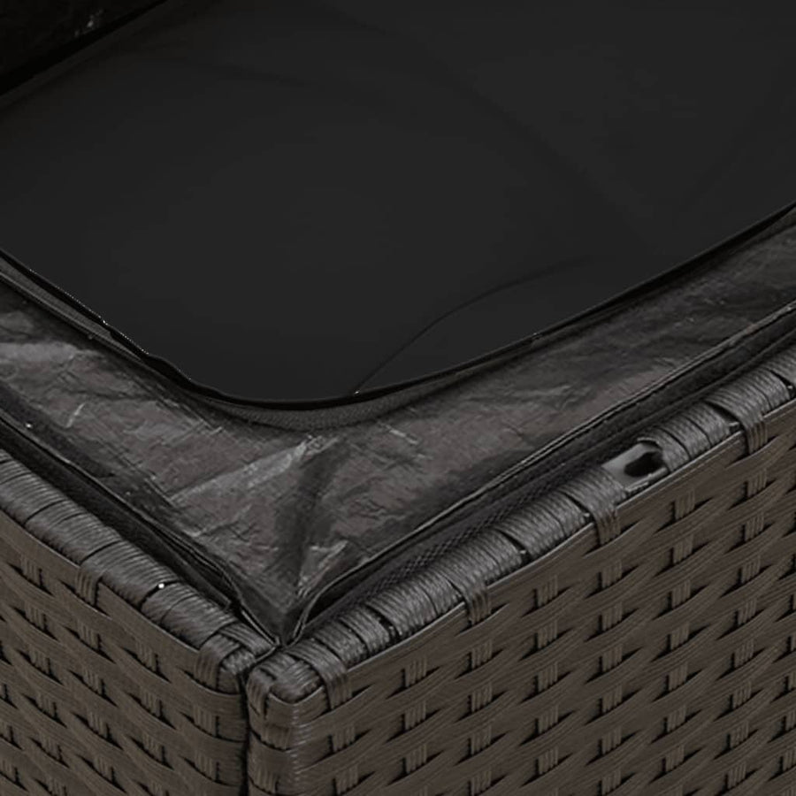 4-Delige Loungeset Met Kussens Poly Rattan Zwart