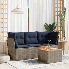4-Delige Loungeset Met Kussens Poly Rattan