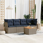 Loungeset 5-delig poly rattan grijs