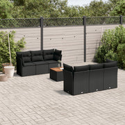 Loungeset 7-delig poly rattan zwart