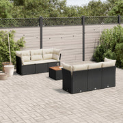 Loungeset 7-delig poly rattan zwart