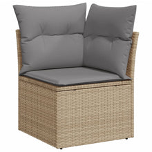 7-Delige Loungeset Met Kussens Poly Rattan Gemengd Beige