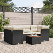 Loungeset 7-delig poly rattan zwart