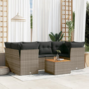 Loungeset 7-delig poly rattan grijs