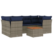 7-Delige Loungeset Met Kussens Poly Rattan