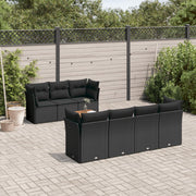 Loungeset poly rattan zwart 6-delig