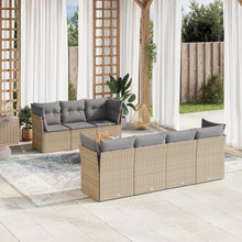 6-Delige Loungeset Met Kussens Poly Rattan Gemengd Beige