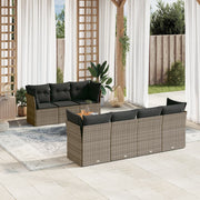Loungeset 6-delig poly rattan grijs