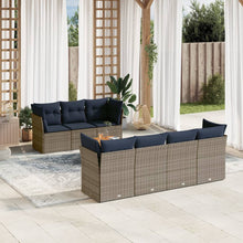 8-Delige Loungeset Met Kussens Poly Rattan 1 Grijs