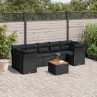 8-piece Lounge Set with Cushions Polyrattan Black