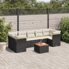 8-piece Lounge Set with Cushions Polyrattan Black