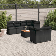 Loungeset 6-delig poly rattan zwart