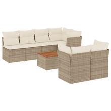 6-Delige Loungeset Met Kussens Poly Rattan Beige