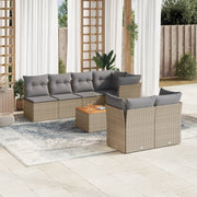 Loungeset 8-delig poly rattan gemengd beige
