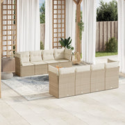 Loungeset 9-delig poly rattan beige