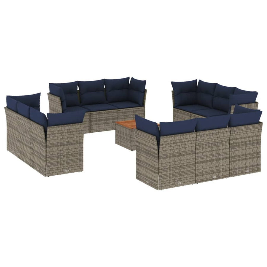 13-Delige Loungeset Met Kussens Poly Rattan