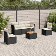 Loungeset 6-delig poly rattan zwart
