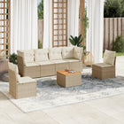 7-Delige Loungeset Met Kussens Poly Rattan Beige