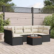 Loungeset 7-delig poly rattan zwart