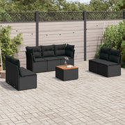 Loungeset 8-delig poly rattan zwart