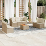 Loungeset 8-delig poly rattan beige