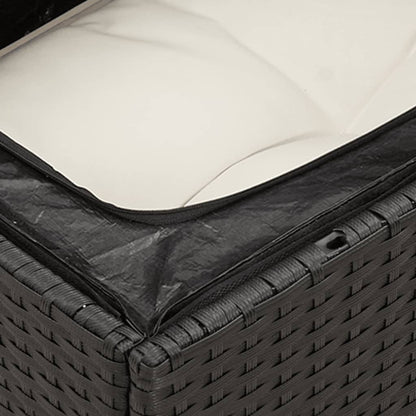9-Delige Loungeset Met Kussens Poly Rattan Zwart