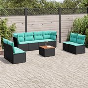 Loungeset 9-delig poly rattan zwart