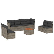 9-Delige Loungeset Met Kussens Poly Rattan Grijs