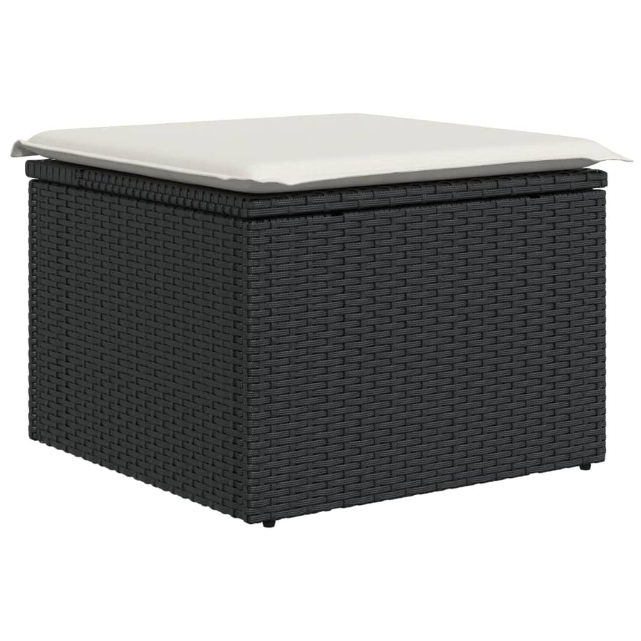 5-Delige Loungeset Met Kussens Poly Rattan Zwart