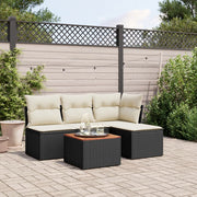 Loungeset 5-delig poly rattan zwart