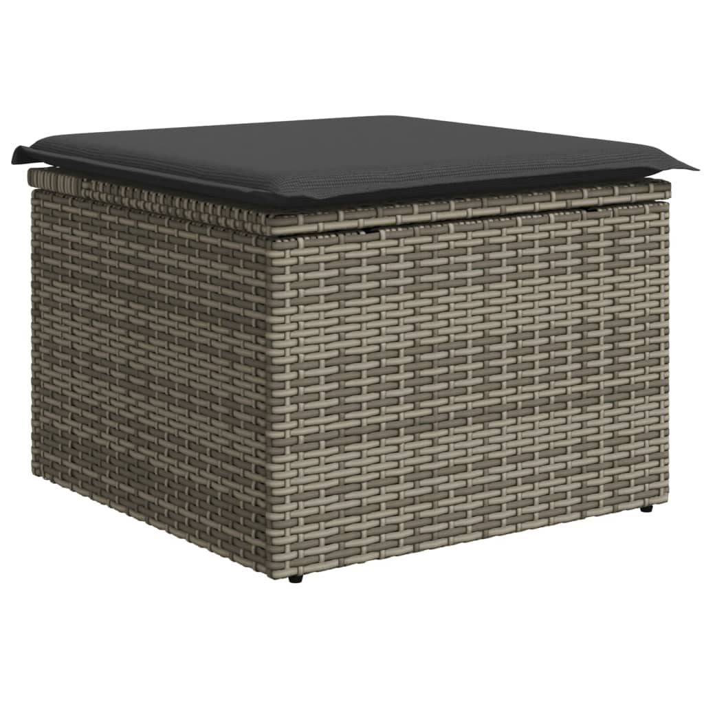 5-Delige Loungeset Met Kussens Poly Rattan Grijs