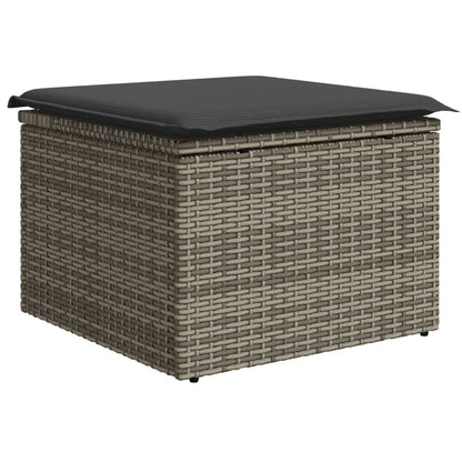 5-Delige Loungeset Met Kussens Poly Rattan Grijs
