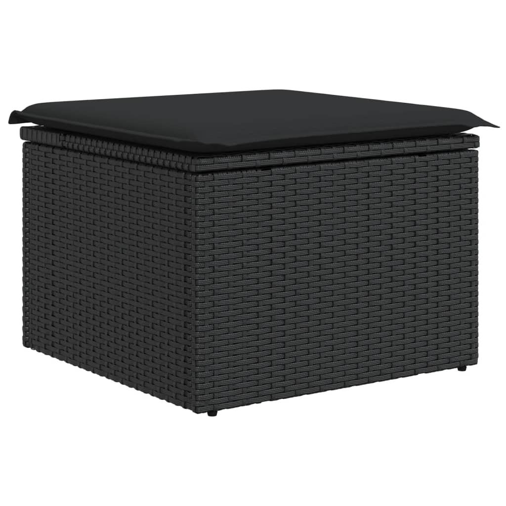 5-Delige Loungeset Met Kussens Poly Rattan Zwart