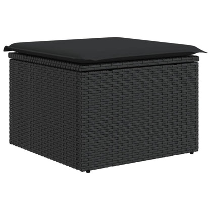 5-Delige Loungeset Met Kussens Poly Rattan Zwart
