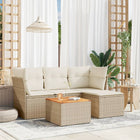 Loungeset 5-delig poly rattan beige