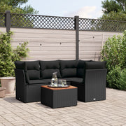 Loungeset 5-delig poly rattan zwart