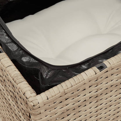 6-Delige Loungeset Met Kussens Poly Rattan Beige