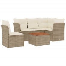 6-Delige Loungeset Met Kussens Poly Rattan Beige