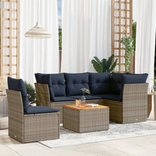 6-Delige Loungeset Met Kussens Poly Rattan 1 Grijs