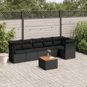 Loungeset 7-delig poly rattan zwart