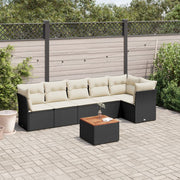 Loungeset 7-delig poly rattan zwart