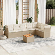 Loungeset 8-delig poly rattan beige